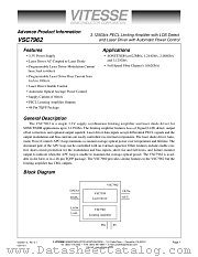 VSC7962W datasheet pdf Vitesse Semiconductor Corporation