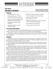 VSC8022FC datasheet pdf Vitesse Semiconductor Corporation