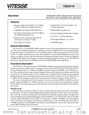 VSC8110GB1 datasheet pdf Vitesse Semiconductor Corporation