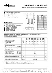 KBP2000G datasheet pdf Won-Top Electronics