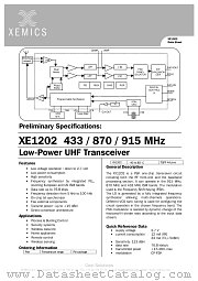 XE1202915 datasheet pdf Xemics