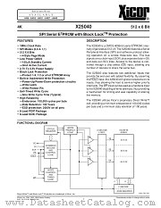 X25040PM-2,7 datasheet pdf Xicor