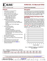 XCR3512XL-10FT324C datasheet pdf Xilinx