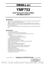 YMF753 datasheet pdf YAMAHA