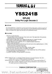 YSS241B-K datasheet pdf YAMAHA