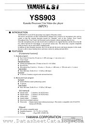 YSS903-M datasheet pdf YAMAHA