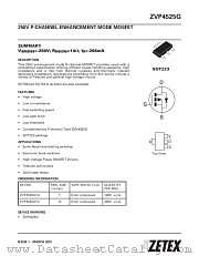 ZVP4525GTA datasheet pdf Zetex Semiconductors