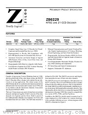 Z8622912SSC datasheet pdf Zilog