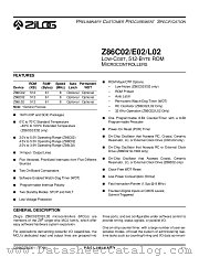 Z86C0208PSC datasheet pdf Zilog