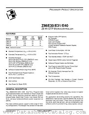 Z86E4016VSC datasheet pdf Zilog