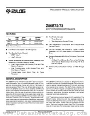 Z86E7216FSC datasheet pdf Zilog