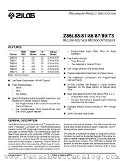 Z86L8708VSC datasheet pdf Zilog