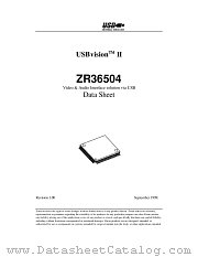 ZR36504 datasheet pdf Zoran