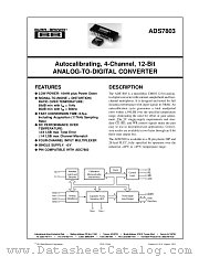 ADS7803BN datasheet pdf Burr Brown