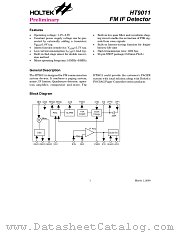 HT9011 datasheet pdf Holtek Semiconductor