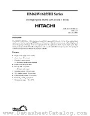HM62W16255HJPI-15 datasheet pdf Hitachi Semiconductor