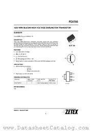 FCX705TA datasheet pdf Zetex Semiconductors