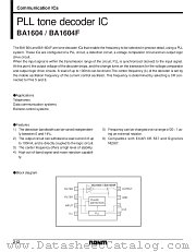 BA1604F datasheet pdf ROHM