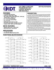 74ALVCH162245 datasheet pdf IDT