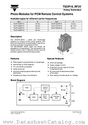 TSOP1837RF3V datasheet pdf Vishay