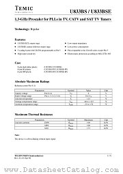 U833BS-SP datasheet pdf TEMIC