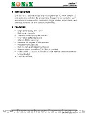 SN67007 datasheet pdf SONiX Technology Company