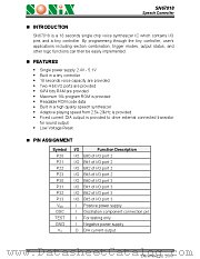 SN67018 datasheet pdf SONiX Technology Company