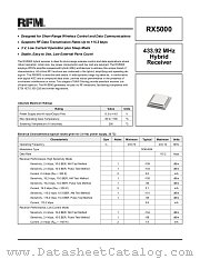 RX5000 datasheet pdf RF Monolithics Inc