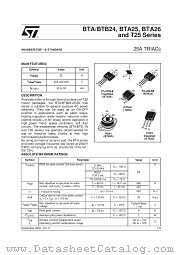 BTA24-600 datasheet pdf ST Microelectronics