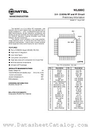 WL600KG datasheet pdf Mitel Semiconductor