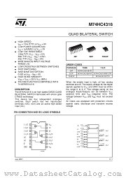 M54HC4316 datasheet pdf ST Microelectronics