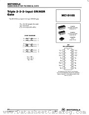 MC10105 datasheet pdf ON Semiconductor