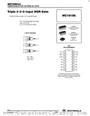 MC10106 datasheet pdf ON Semiconductor
