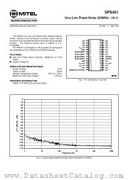 SP8401KGMPES datasheet pdf Mitel Semiconductor