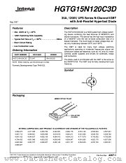 HGTG15N120C3D datasheet pdf Intersil
