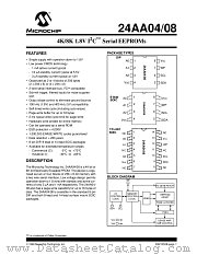 24AA04T datasheet pdf Microchip