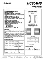 HCS04DMSR datasheet pdf Intersil