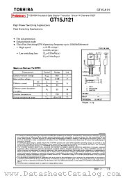GT15J121 datasheet pdf TOSHIBA