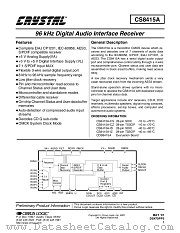 CDB8415A datasheet pdf Cirrus Logic