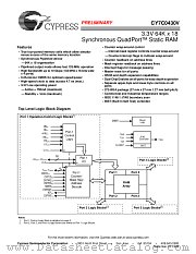 CY7C0430V-100BGI datasheet pdf Cypress
