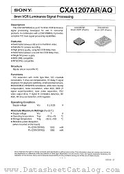 CXA1207AR datasheet pdf SONY