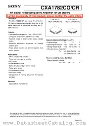 CXA1782CR datasheet pdf SONY