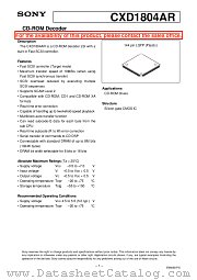 CXD1804 datasheet pdf SONY