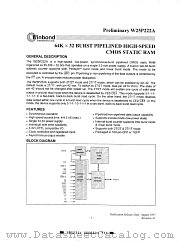 W25P222A datasheet pdf Winbond Electronics