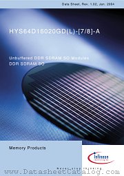 HYS64D16020GDL-8-A datasheet pdf Infineon