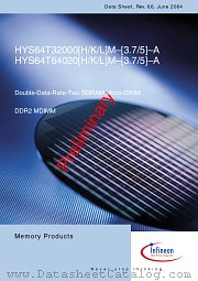 HYS64T64020KM-37-A datasheet pdf Infineon