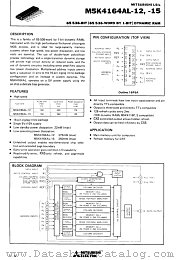 M5K4164AL-12 datasheet pdf Mitsubishi Electric Corporation