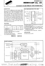 M5M4416P datasheet pdf Mitsubishi Electric Corporation