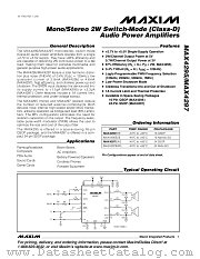 MAX4297EAG datasheet pdf MAXIM - Dallas Semiconductor