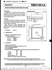 SBX1601A datasheet pdf SONY